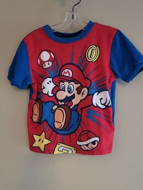 Super Mario Red & Blue graphic pajama top